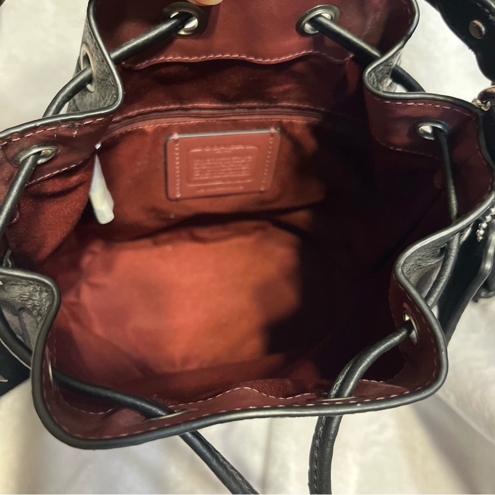 COACH Mini Dempsey Bucket Bag Signature Jacquard Coach Patch c8322 - Picture 6 of 10